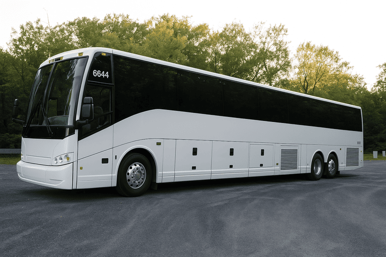 exterior of Charter Bus Rental Wichita Falls coach bus